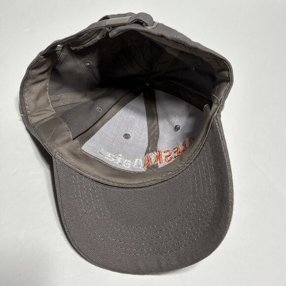 Aleska Data Men's Hat Adjustable Strap Ball Cap Baseball Gray Orange White - Picture 8 of 8